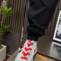 Spring new men's outdoor work pants loose fitting and trendy brand quick drying harem pants elastic waisted casual pants