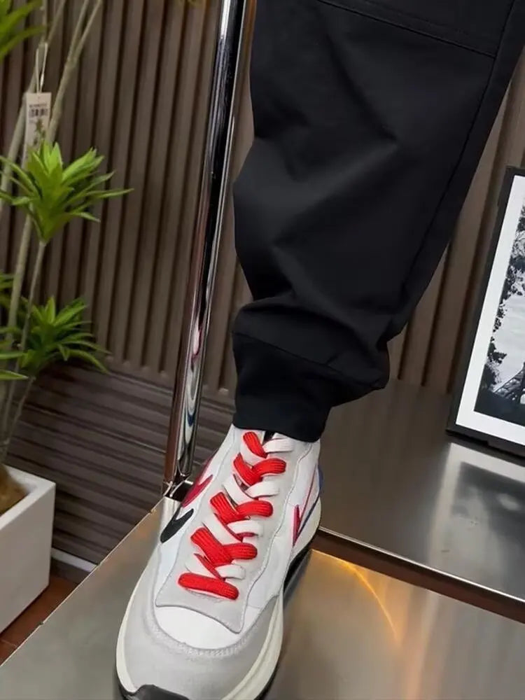 Spring new men's outdoor work pants loose fitting and trendy brand quick drying harem pants elastic waisted casual pants