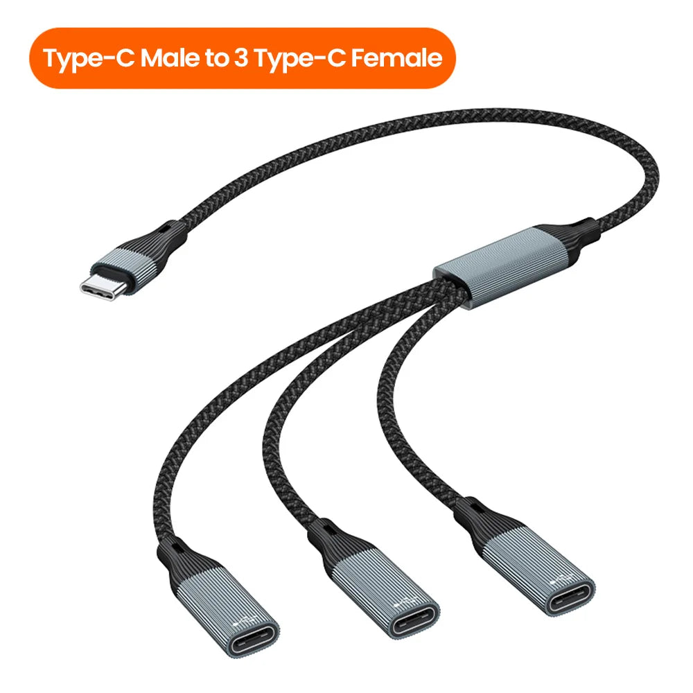 USB Type C HUB Multiple Splitter Adapter OTG Data Transfer 3/2 Port USB Power Charging Hub Cable Connector Adapter