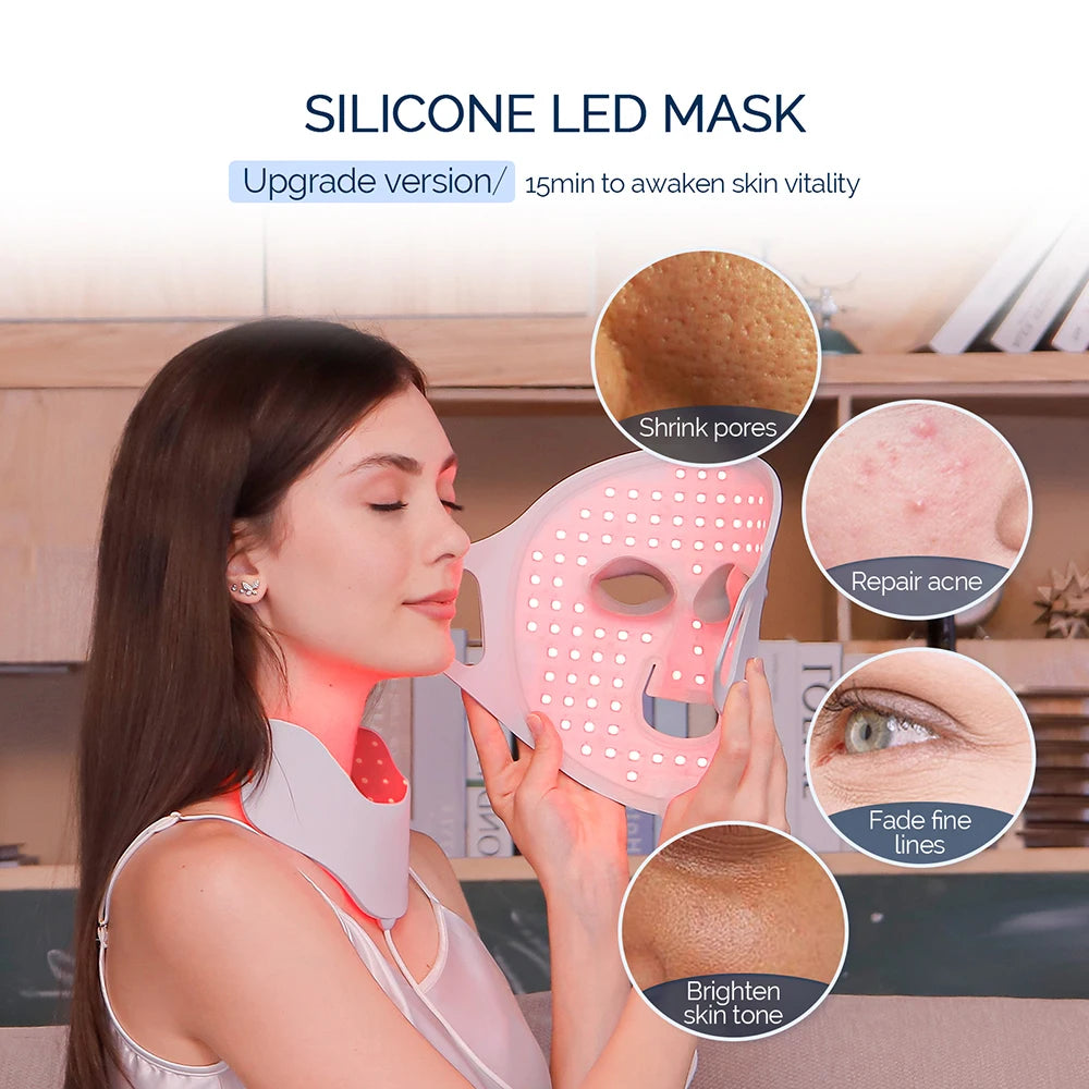 7 Colors LED Silicone Beauty Machine Skin Care Face Mask for Home Use
