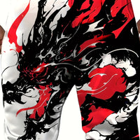 Autumn Men's New Chinese Loong Printed Soft and Comfortable Drawstring Pants Outdoor Urban High Street Pants