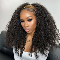Headband Wig Human Hair Deep Wave Wig 250% Straight Body Wave Human Hair Wigs Half Kinky Cury Wig Brazilian Ready To Wear Wig