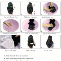 Headband Wig Human Hair Deep Wave Wig 250% Straight Body Wave Human Hair Wigs Half Kinky Cury Wig Brazilian Ready To Wear Wig