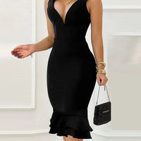 Summer Fashion Print Split Bodycon Mini Dress Women 2024 Elegant Sexy Deep V-neck Sleeveless Slim Dresses Woman Party Dress