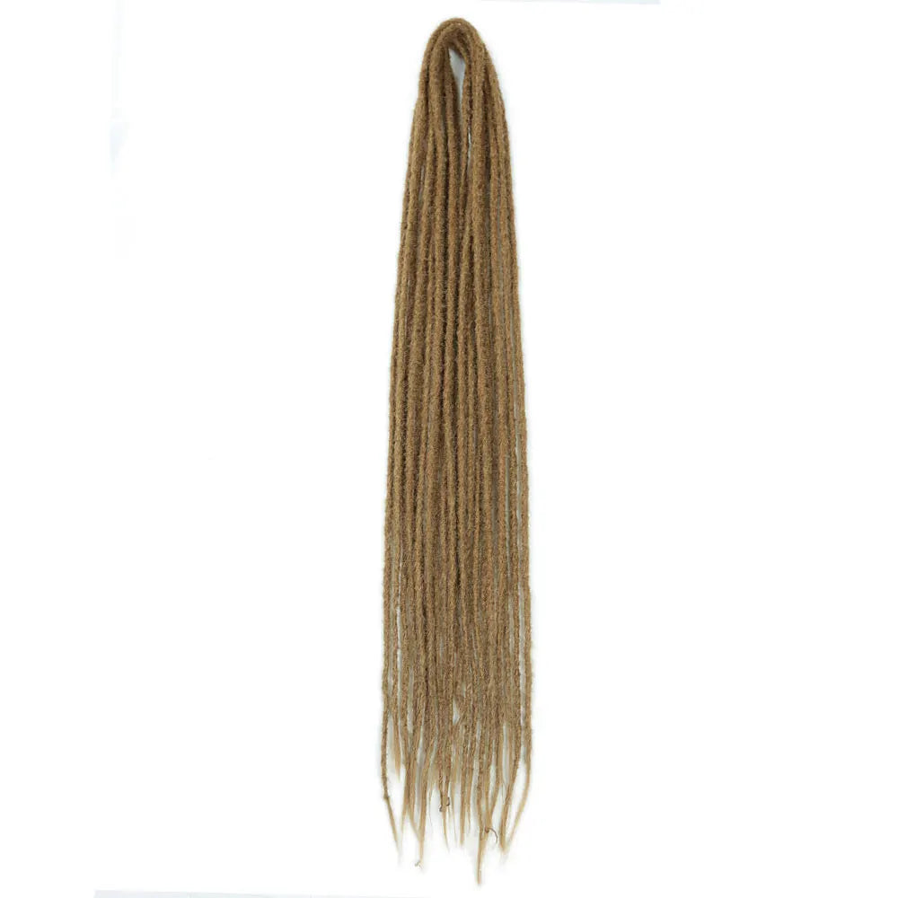 24 inch Synthetic Double Ended Dreadlock Extensions Brownish Blonde Fake Dreads Extensions Reggae Hippie Dreads for Women