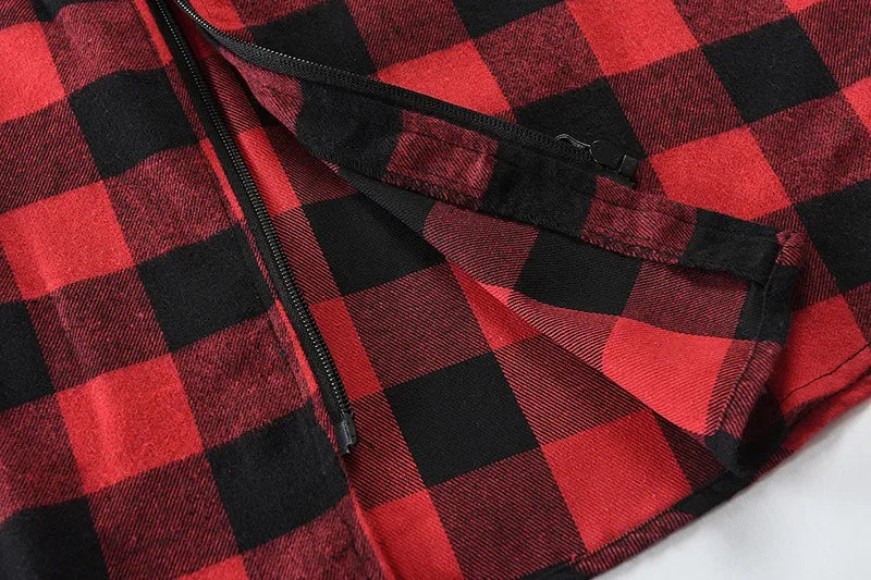 Men's New Plaid Hooded Sweater Long Sleeve Casual Thin Jacket Stand Hooded Shirt European Style Fashionable Outwear