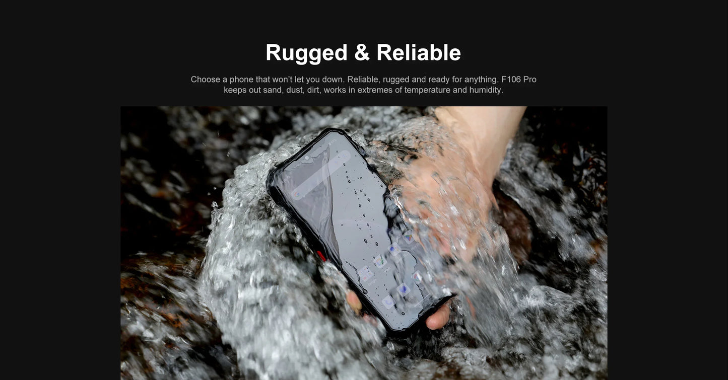 FOSSiBOT F106 PRO 4G Rugged Smartphone Android 14 15GB(8+7GB Extended) 256GB ROM 12000mAh 48MP 30W 6.58 Inch FHD+ Cellphone NFC