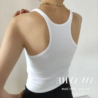 European Style Screw Thread Fitness Tank Top Women's Inner Wear Summer Outer Wear Fine Shoulder Strap Work Shirt Polyester Fiber