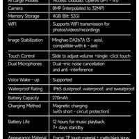 Smart Glasses 8 Million Pixels Recording Videos AI Photo Recognition Answer Translation 270mAh IP65 Waterproof Bluetooth Glasses