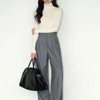 Multicolor Office High-waisted Wide-leg Suit Pants Women's 2025 Autumn Loose and Drape Casual Straight Mopping Trousers