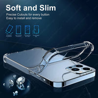 Luxury Shockproof Clear Phone Cases For iPhone 16 15 14 13 12 11 Pro Max 8 Plus XR XS Max Silicone Bumper Transparent Back Cover