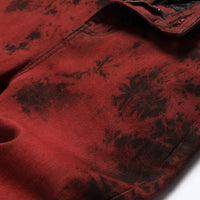 Denim Pencil Pants Men Streetwear Distressed Washed Tie Dyed Jeans Mid Waist Pockets Vintage Straight Ankle Length Trousers