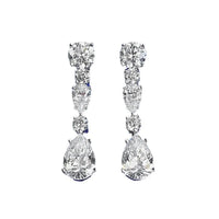 COSYA S925 Silver 8*12mm High Carbon Diamond Earrings For Women Drop Pendant Earrings Luxury Fine Sparkling Shinny Jewelry Gift