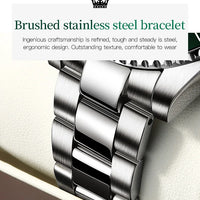 OLEVS 5885 Top Brand Classic Men's Quartz Watch Luminous Hands Calendar Display Stainless Steel Strap Waterproof Men's Watch