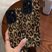 Fashion Soft Phone Cases For iPhone 13 12 MINI 11 14 15 16 Pro Max XS Max XR 7 8 Plus Leopard Pattern Silicone Case Back Cover
