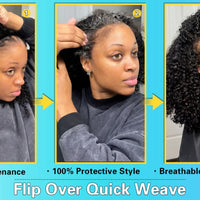 Half Wig Kinky Curly 200% Density Remy Hair Curly Wigs 100% Human Hair No Leave Out Upgrade Glueless Clip In Half Wigs For Women