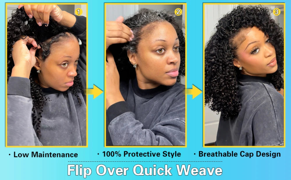 Half Wig Kinky Curly 200% Density Remy Hair Curly Wigs 100% Human Hair No Leave Out Upgrade Glueless Clip In Half Wigs For Women