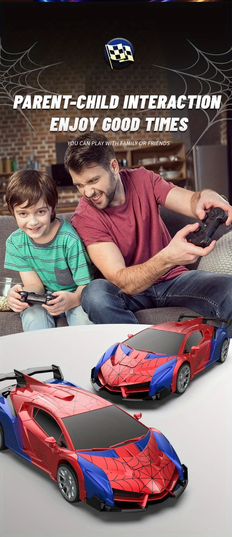 1:18 RC Transforming Car Robot Toy, LED Lights, 2.4GHz Drift Racing Vehicle, One-Button Transform, Rechargeable, 360° Rotation