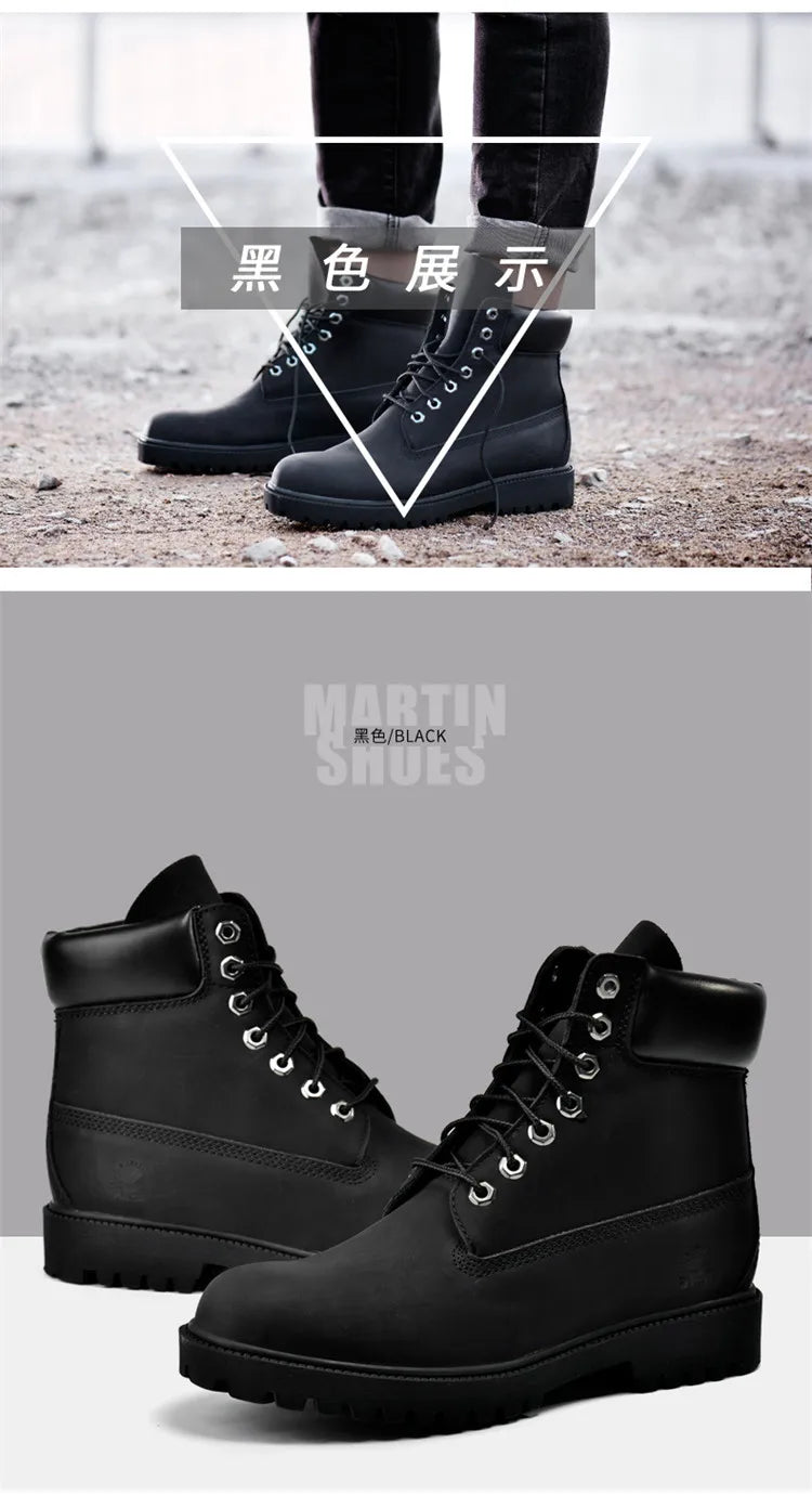 DOYUTIG Brand Split Leather Outdoor Boots For Men & Women Casual Couples Boots Fashion Mid Top Breathable Military Boots SG003