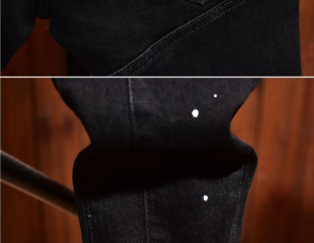 Fashion Trendy Slim Denim Jeans Men Distressed Ripped Holes Patches Spring Autumn Casual Design Korean Luxury Clothing Trousers