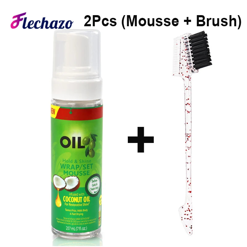 Wrap Foam Mousse With Brush Comb Olive Oil Foaming Mousse For Braids Curls Waves All Hairstyle Tames Frizz Mousse/Setting