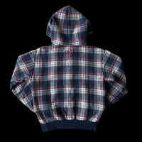Hip-hop letter embroidery plaid splicing design oversized long-sleeved hoodie for men skateboard Y2K casual versatile sweatshirt