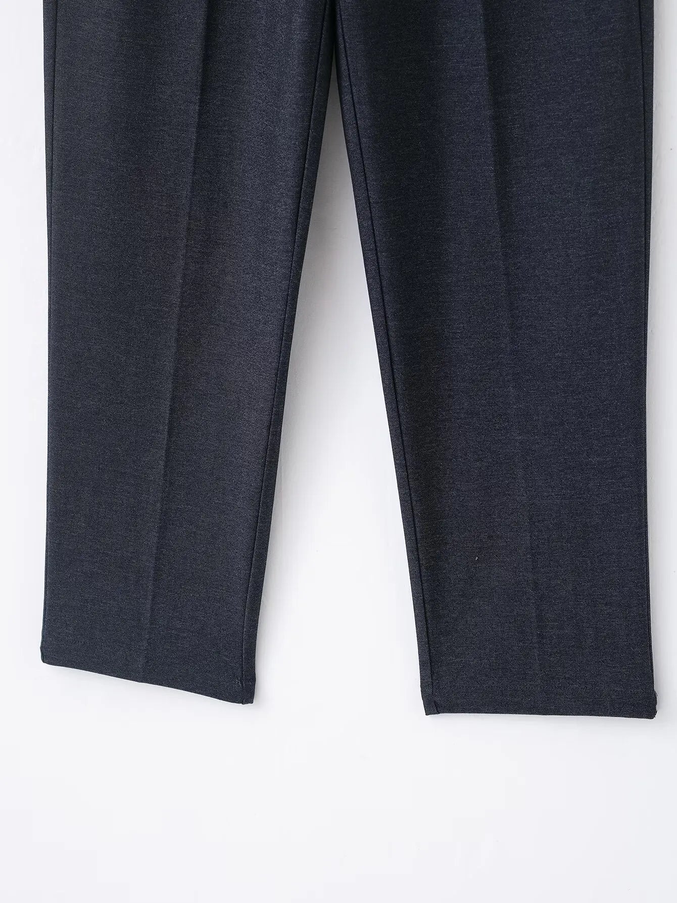 Faionable High Waist Belted Straight Leg Pants Women's Slim Fit Casual Autumn New Arrival Street Sle Polyester Fiber