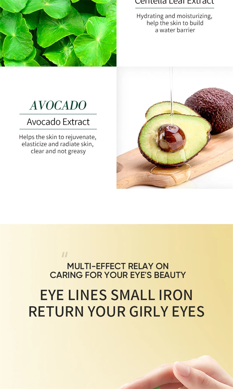 Avocado Gold Eye Mask Nourishing Moisturizing Improve Eye Bags Eye Patches Anti Wrinkle Firming Anti Dark Circles Eye Serum