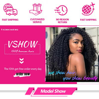 VSHOW Burmese Curly 3 IN 1 Half Wig Flip Over No Glue Install with Drawstring Beginner Friendly 100% Human Hair Natural Hairline