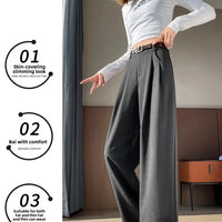 High Waist Slim Fit Straight Leg Suit Pants Wide Leg Casual Trousers Women's Autumn New Arrival Red Color Business Office Wear