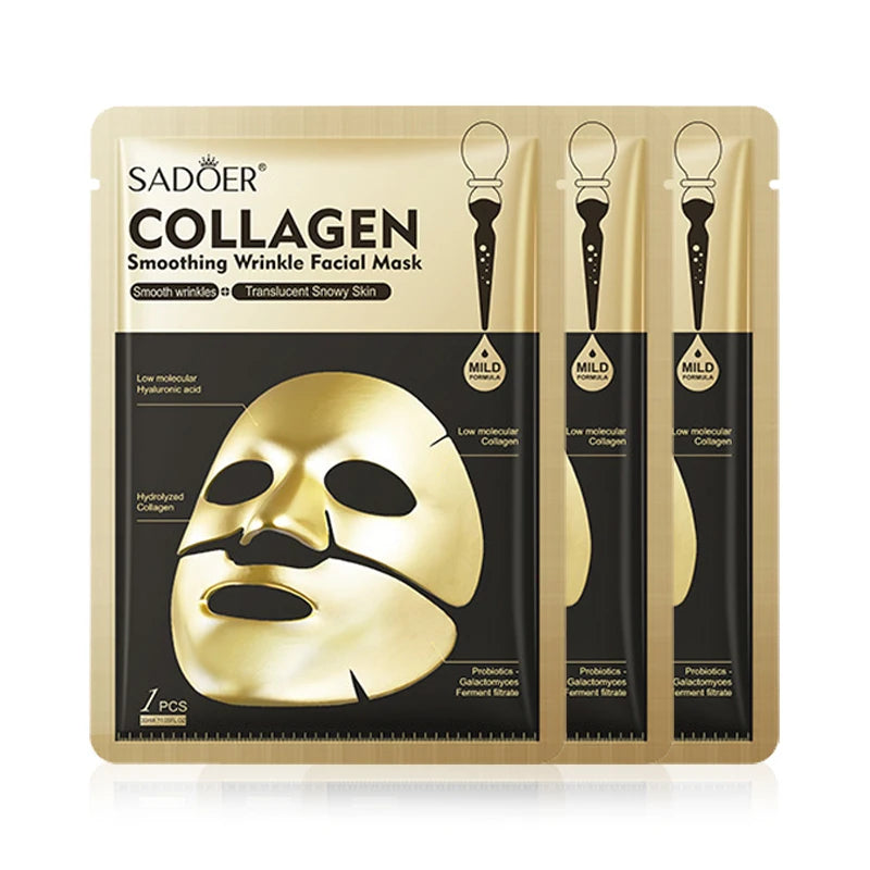 SADOER Golden Collagen Facial Masks Moisturizing Anti-Aging Anti Wrinkles Face Mask Sheet Collagen Masks Skin Care Product