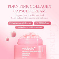 Salmon DNA PDRN Pink Collagen Capsule Cream Face Moisturizer Lightweight Moisturizing Cream PDRN Niacinamide for Uneven Skin To