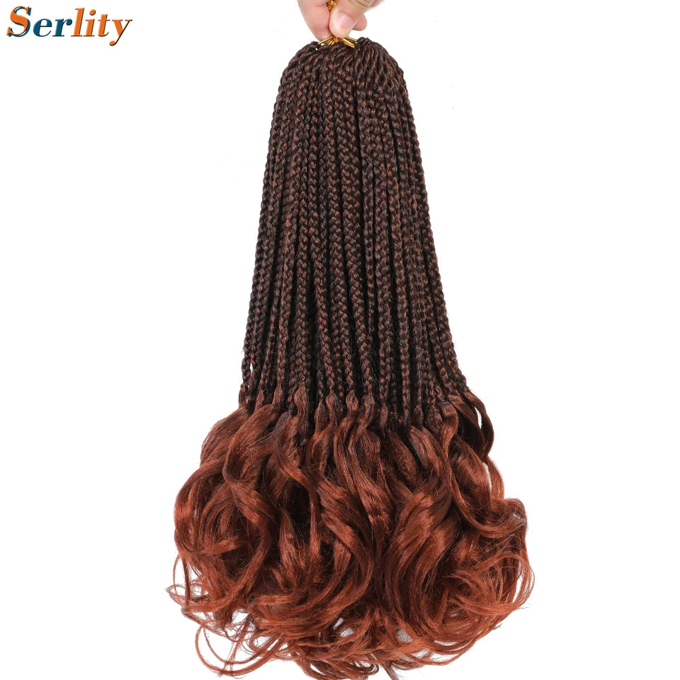French Curl Crochet Braids 14 Inch Kid-Friendly Goddess Box Braids with Bouncy Curly Ends French Curls Braiding Hair for Women