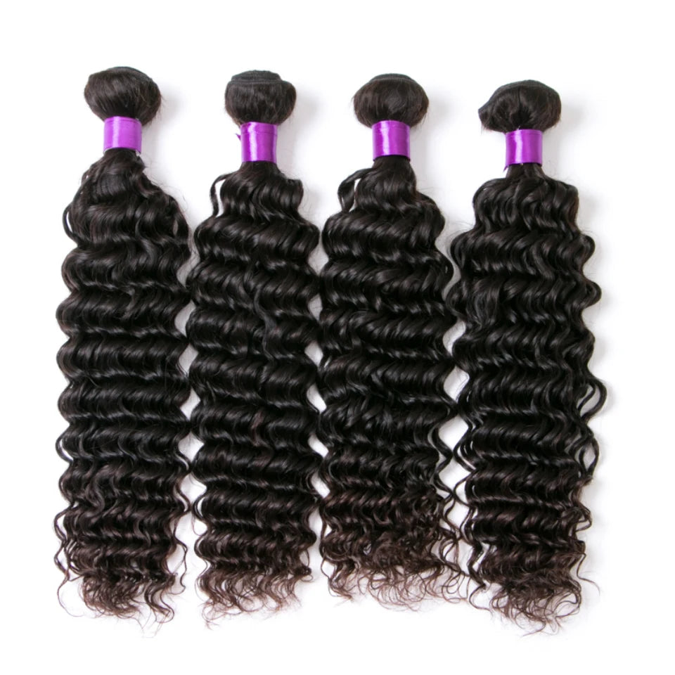 28 30 38 40Inch Deep Wave Curly Human Hair Bundles Long Virgin Curly Hair Malaysian Human Hair Extension Double Weft Wholesale