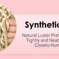 20inch Synthetic Cornrow Braided Wigs Half Braids Half Bohemian Wig 613# for Black Women Knotless Fashion Wig Sytlish