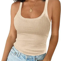 Y2K Slim Tank Tops Summer Lady Backless Solid Color Stretch Streetweaer Vests SSFZC-2501
