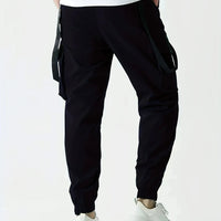 Fashion Men's Casual Techwear Drawstring Multi Flap Pockets Cargo Pants Hip hop Joggers Pant