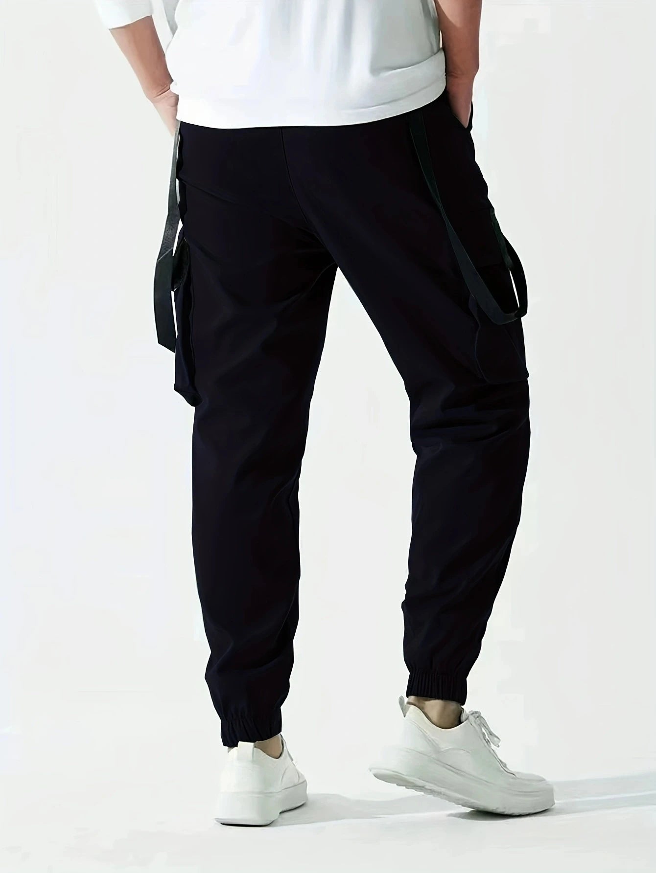 Fashion Men's Casual Techwear Drawstring Multi Flap Pockets Cargo Pants Hip hop Joggers Pant