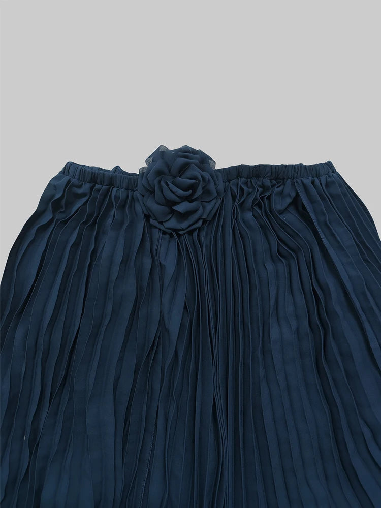 Beautyblue Women's Evening Dresses Elegant Maxi Dresses Loose Gauze Pleated Solid Color Tiered Off-The-Shoulder New Female Robe