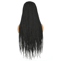 Long Box Braided 4x4 Lace Wigs With Baby Hair Twist Braids Lace Closure Wigs For Black Women Synthetic Cosplay Wig 30 Inch