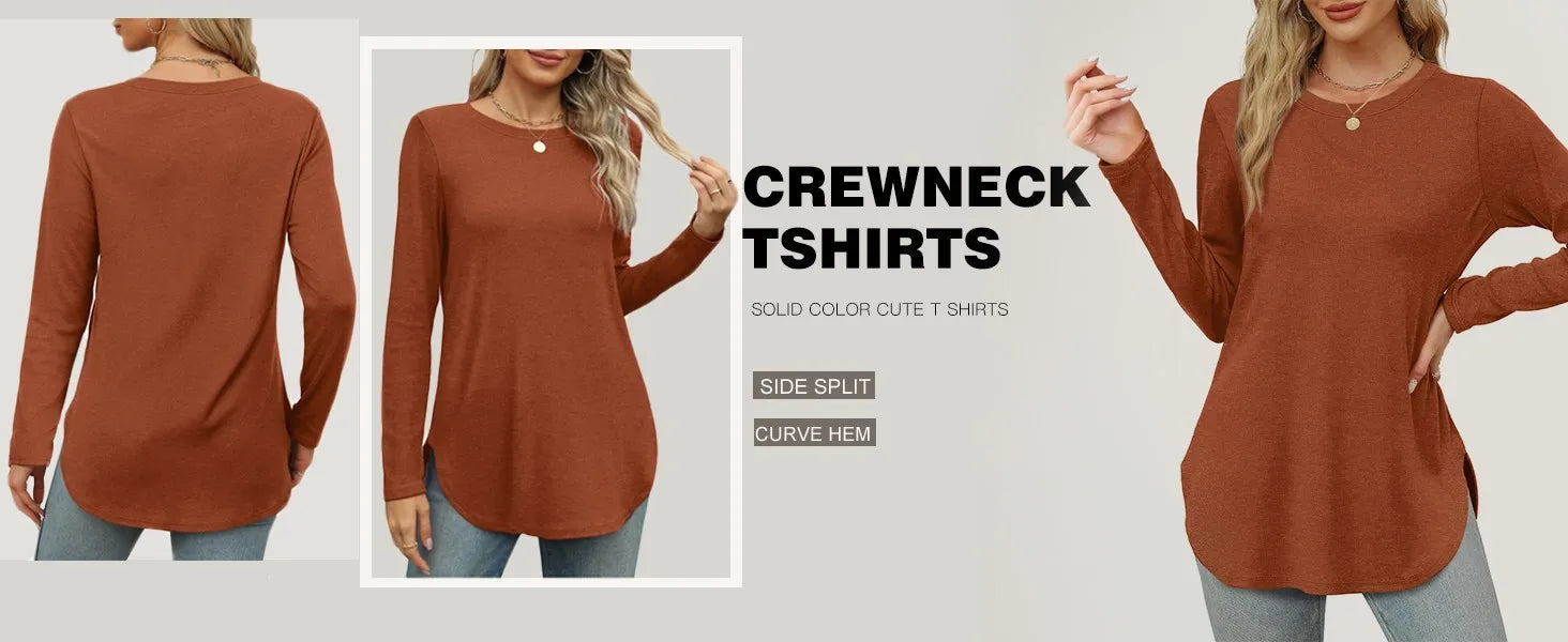 Traf 2024 Mujer Womens Long Sleeve Round Neck Shirts Side Split Basic Loose Tunic Tops Casual Shirts Ropa De Mujer Fashion