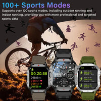 KESHUYOU Outdoor Sports Smart Watch 2.01 inch HD Screen LED Flashlight Bluetooth Talking Smart Watch for Men Women Holiday Gifts