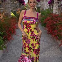 CNYISHE Flower Prints Camisoles Fashion Sheath Sexy Club Hot Girl Women Dresses Colorful Trendy Elegant Lady Female Bodycon