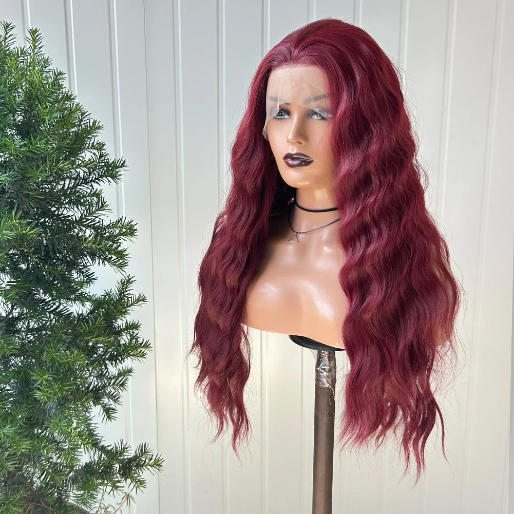 AIMEYA Yellow Hair Cosplay Synthetic Lace Front Wigs for Women Long Loose Wave Wig Free Part Heat Resistant Fiber Synthetic Wig