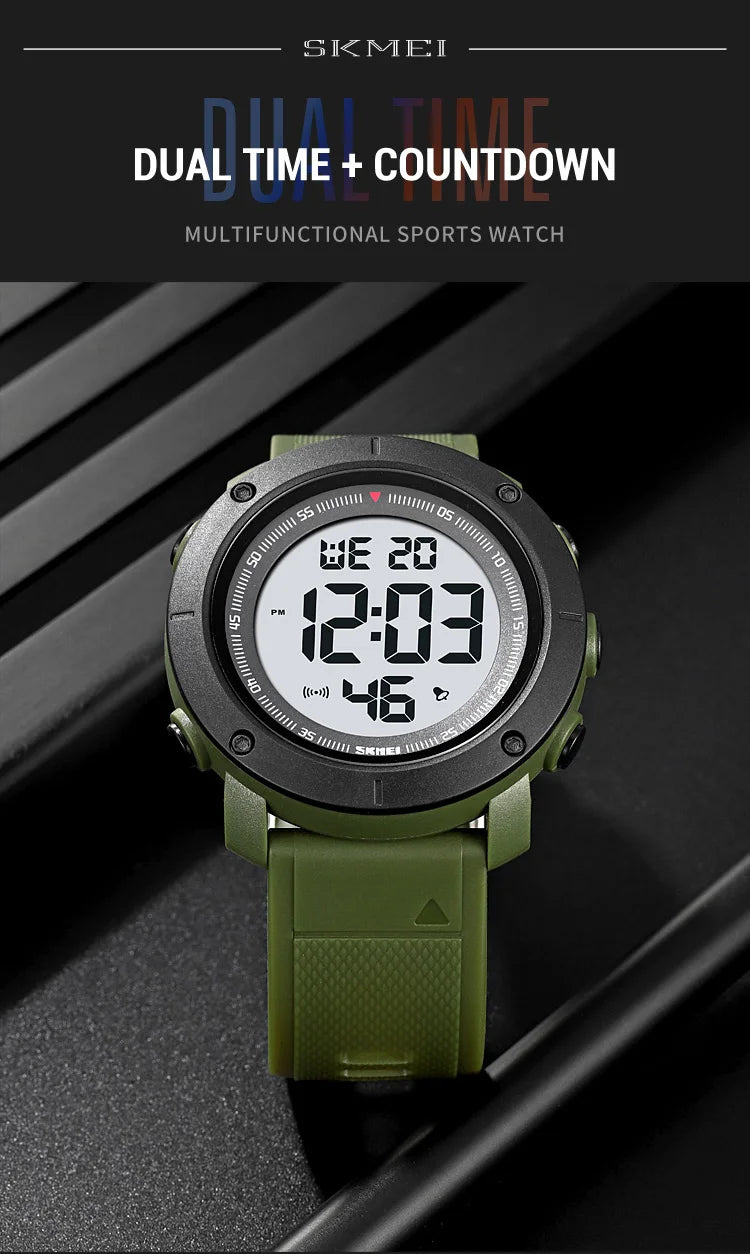 SKMEI 2122 Men's Electronic Watch Sports Waterproof Glow Electronic Watch Multi functional Student LED Watch Men's