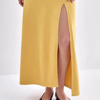 Knit Sleeveless Dresses For Women Long Elegant White High Slit Dress Bodycon Ladies Office Skinny Maxi Tank Rib Dress Female