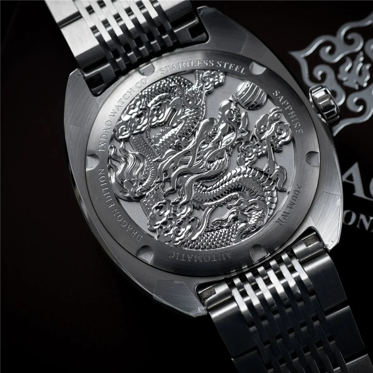 2025 New IXDAO IPOSE Automatic Mechanical Men Watch JD-X07S Dragon Scale Pattern Watch Stainless Steel BWG-9 Diving reloj hombre