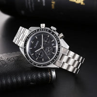 PLADEN New Arrival Luxury Watch For Men Fashion Stainless Steel Chronograph Quartz Wristwatch Business Sport Waterproof Watches