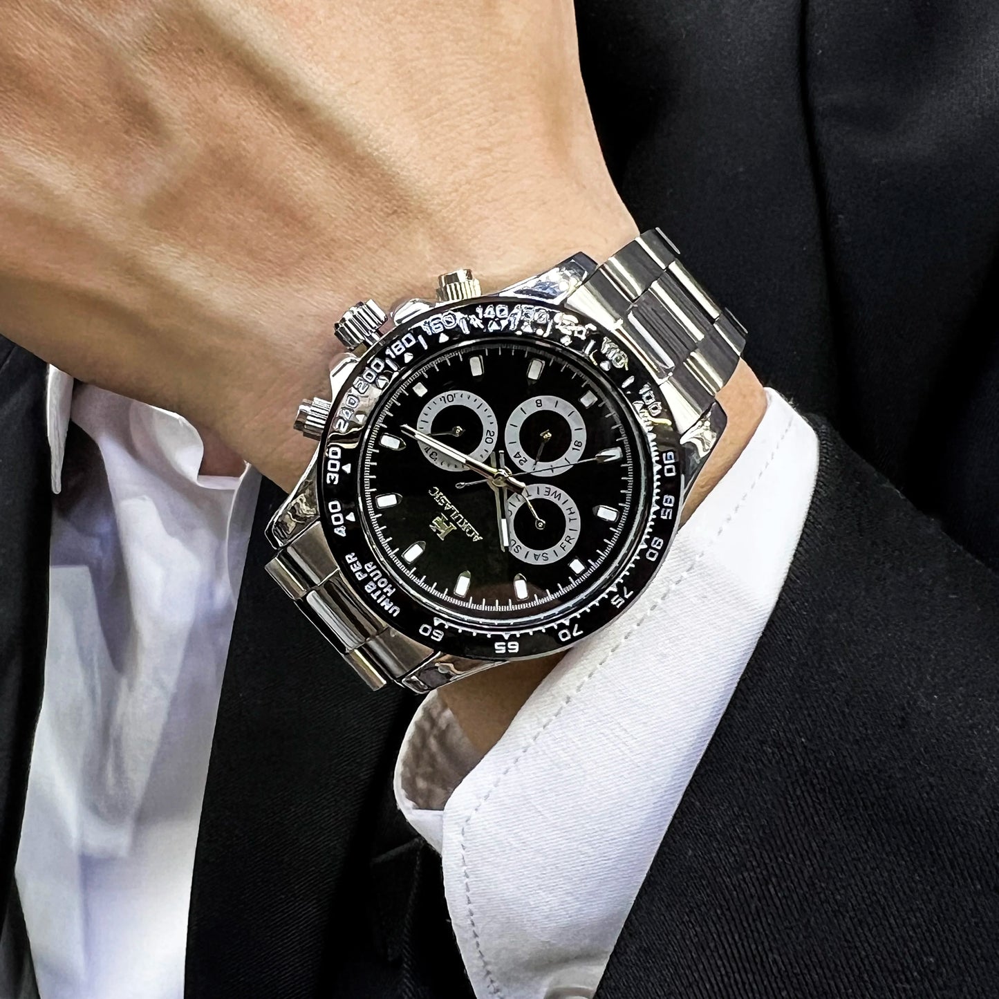 AOKULASIC Top Brand Fashion Men Wristwatch Automatic Mechanical Watches Day Display Reckon By Time Luminous Waterproof Watch