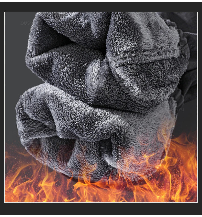 Winter Men's Fleece Warm Cargo Corduroy Pants Jogging Sweatpants Work Y2k Korean Pants Loose Harem Casual Trousers for Men